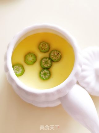 秋葵蒸鸡蛋的做法步骤:8