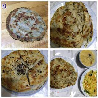 豆妈带你做葱香家常饼(葱油饼,手抓饼)的做法步骤:8
