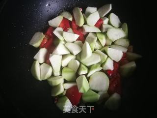 丝瓜烩油馍头的做法步骤:6
