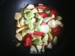 丝瓜烩油馍头的做法步骤:7