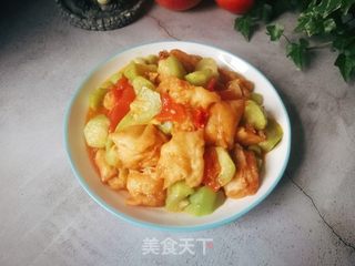 丝瓜烩油馍头的做法步骤:11