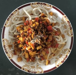杂酱乌冬面的做法步骤:8