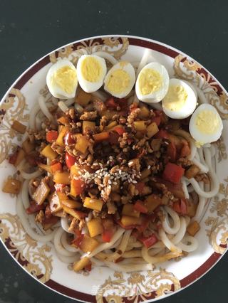 杂酱乌冬面的做法步骤:9
