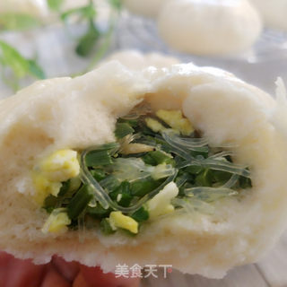 韭菜花粉丝鸡蛋包子的做法步骤:15