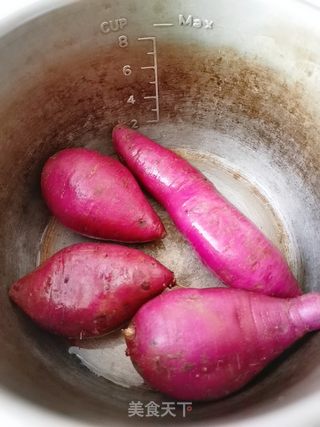 紫薯茶巾绞的做法步骤:4