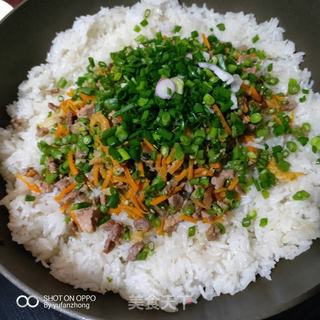 焖糯米饭(瘦肉虾仁香菇豆角红萝卜)的做法步骤:8