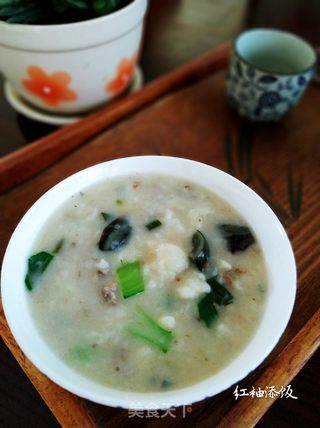 皮蛋瘦肉面疙瘩汤的做法步骤:16