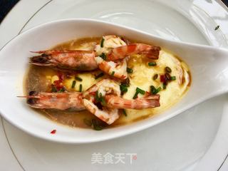 蝴蝶虾蛋羹的做法步骤:24