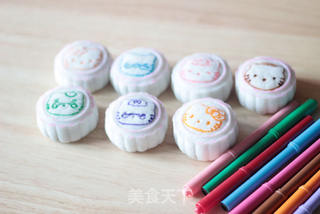 摩卡奶酪冰皮月饼-----整整齐齐一家人的做法步骤:15