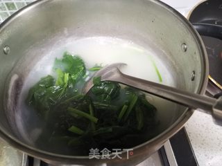 菠菜猪肝粥的做法步骤:13