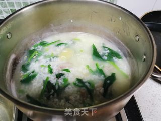 菠菜猪肝粥的做法步骤:14
