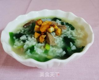 菠菜猪肝粥的做法步骤:16