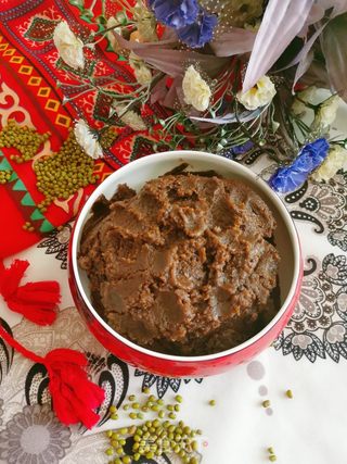 自制绿豆馅的做法步骤:7