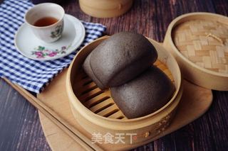 黑芝麻褐麦馒头的做法步骤:7
