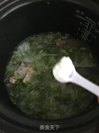 海参排骨茼蒿粥的做法步骤:13