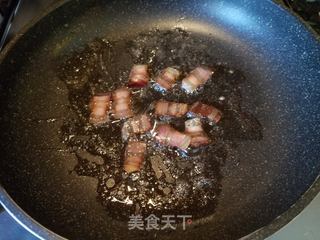 腊肉毛豆炒饭的做法步骤：3