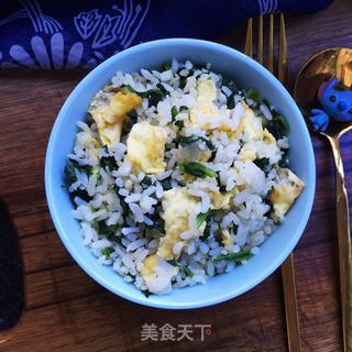 菠菜蛋炒饭的做法步骤：9