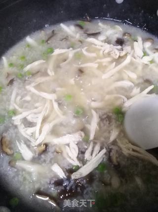 鸡丝青豆菌菇粥的做法步骤:16