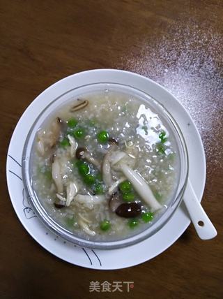 鸡丝青豆菌菇粥的做法步骤:19