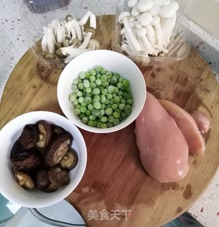 鸡丝青豆菌菇粥的做法步骤:4