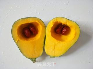 红枣糯米蒸南瓜的做法步骤:4