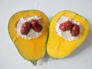 红枣糯米蒸南瓜的做法步骤:5