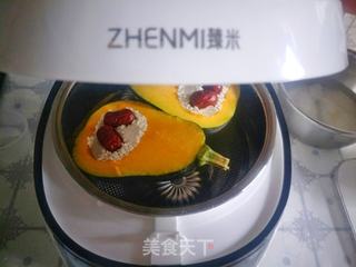 红枣糯米蒸南瓜的做法步骤:7