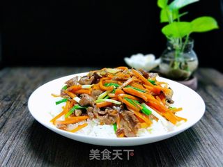 牛肉胡萝卜盖浇饭的做法步骤:14