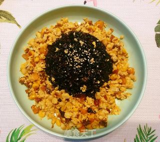 鳕鱼蛋花烩黑米饭的做法步骤：5