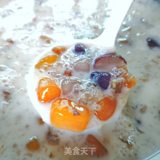 桃胶芋圆牛奶羹的做法步骤：6