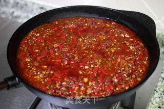 私房爆款辣椒酱熬制的做法步骤:6