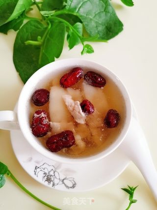 红枣和梨炖肉片的做法步骤:7