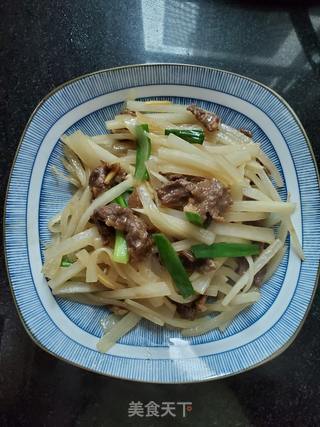 萝卜条炒牛肉的做法步骤：8