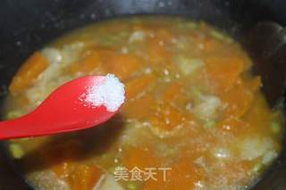 南瓜毛豆疙瘩汤的做法步骤：7