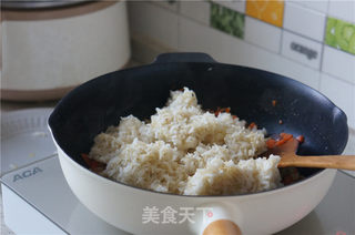 莲藕鸡蛋炒饭的做法步骤:6