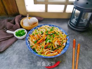 油辣酱拌双丝凉面的做法步骤:14