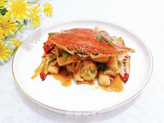 梭子蟹烩年糕的做法步骤:16