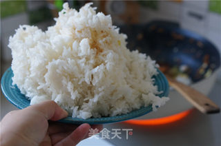 虾仁鱿鱼炒饭的做法步骤:6