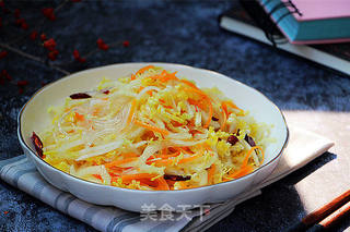 粉丝拌白菜心的做法步骤:10