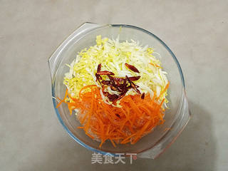 粉丝拌白菜心的做法步骤:6