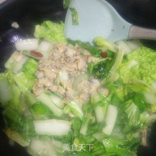 花蛤肉炒奶白菜的做法步骤：12