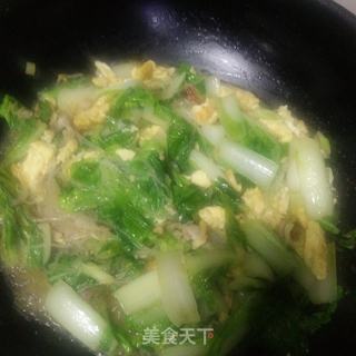 花蛤肉炒奶白菜的做法步骤：13