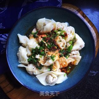 油泼玉米鲜肉馄饨的做法步骤：9