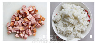 五彩香肠炒饭的做法步骤:3