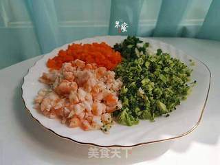 蔬菜虾仁米饭饼的做法步骤:5