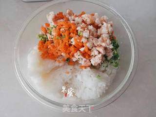 蔬菜虾仁米饭饼的做法步骤：6