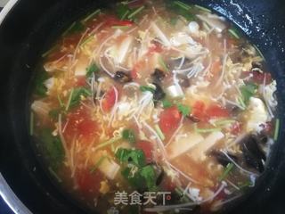 金针菇木耳豆腐蛋花汤的做法步骤:14