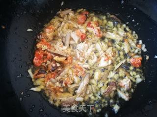 蟹粉豆腐汤捞面的做法步骤:7