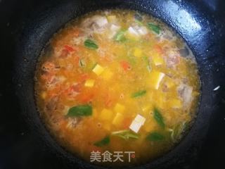 蟹粉豆腐汤捞面的做法步骤:9