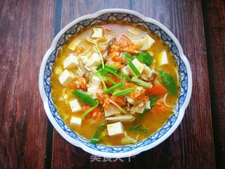 蟹粉豆腐汤捞面的做法步骤:13